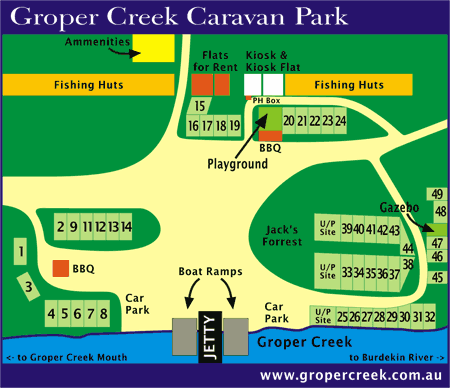 Groper Creek Caravan Park layout